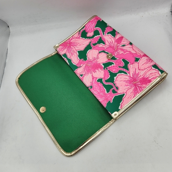 Lilly Pulitzer GWP Envelope Pouch Kelly Green Hibis Kiss - Picture 9 of 13